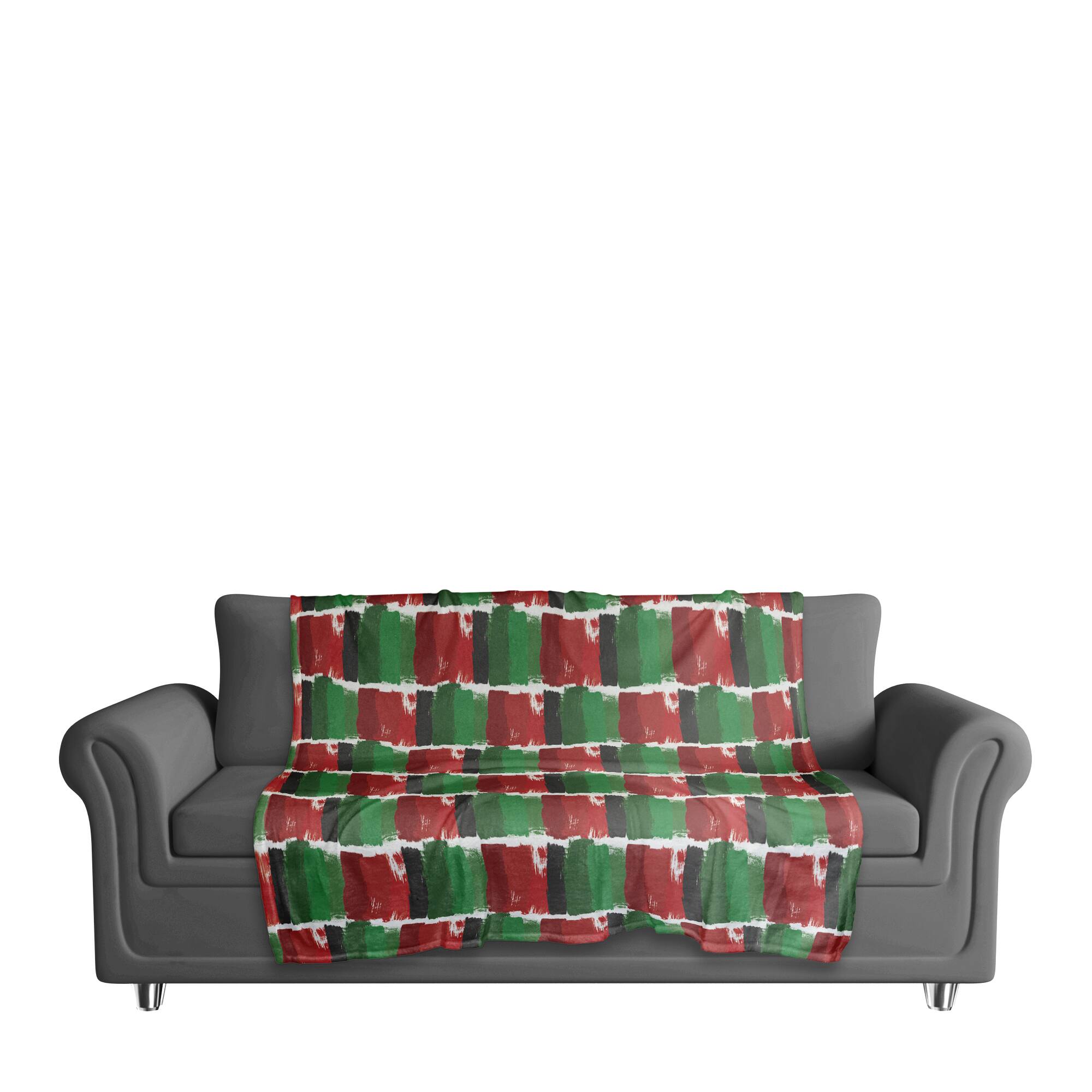 60" Kwanzaa Stroke Pattern Coral Fleece Blanket